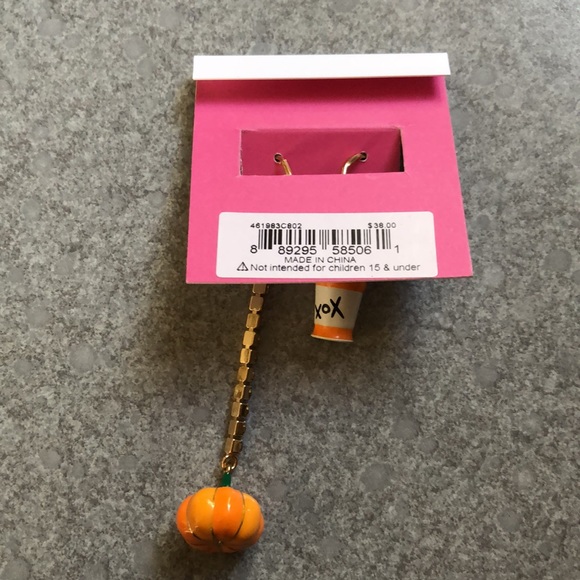 Betsey Johnson Pumpkin Spice Coffee & Pumpkin Mismatch Drop Earrings NWT - Picture 12 of 13